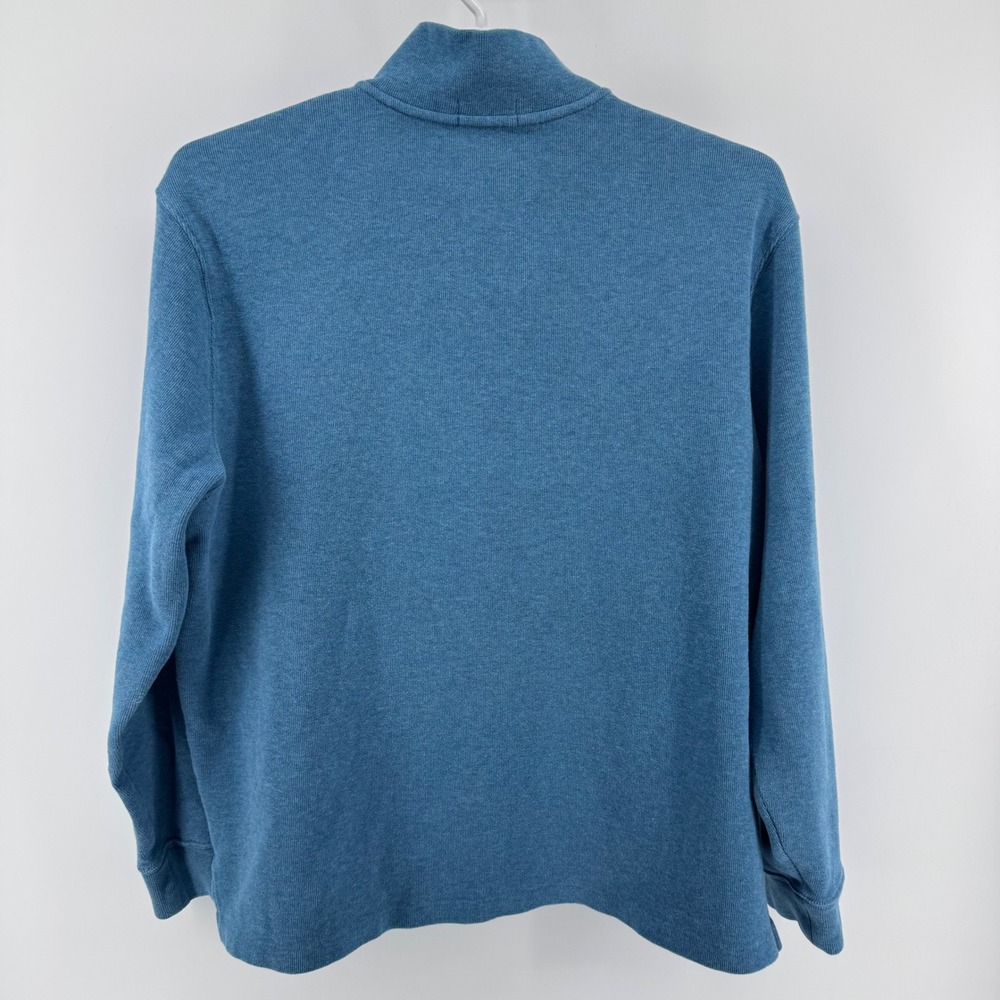 Polo Ralph Lauren Quarter Zip Pullover Mens XL Blue Cotton Pony Logo Sweater - Picture 3 of 10